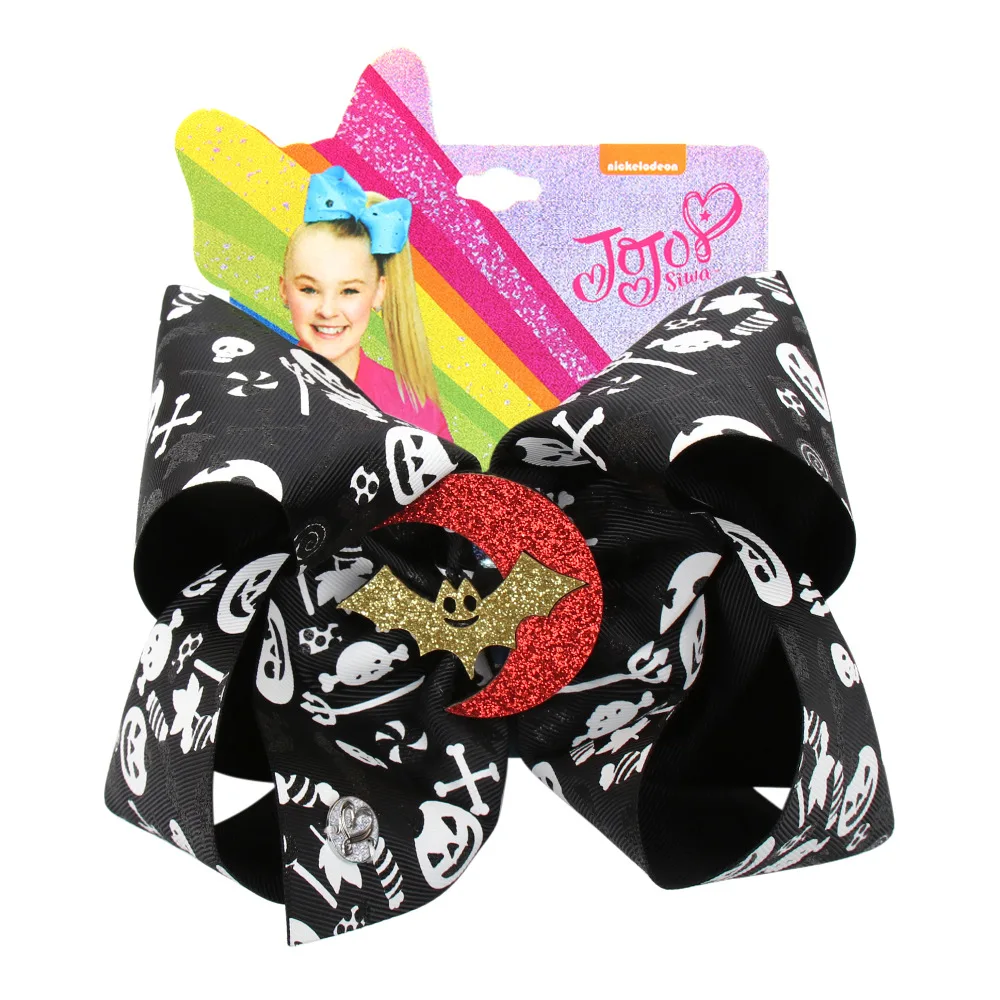 Jojo Siwa банты для маленьких девочек 8 дюймов ободок с большим бантом дети Хэллоуин Рождественская вечеринка заколка для волос из тесьмы аксессуары для волос - Цвет: 3