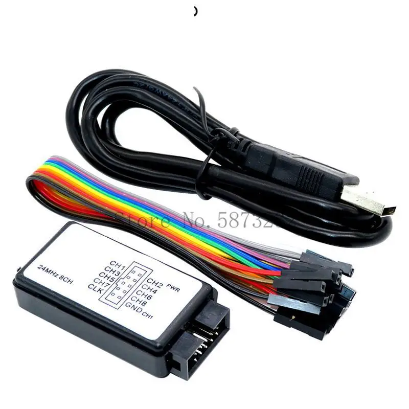 USB Logic Analyzer 24MHz 8 Channel 24M/seconds Logic Analyzer Debugger