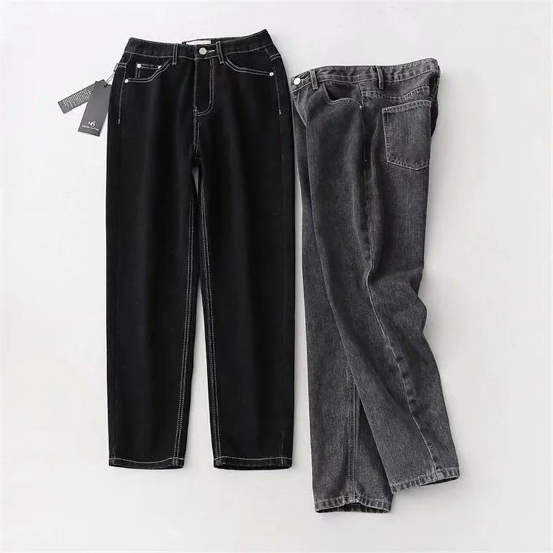 Autumn/winter new style street casual classic Harem jeans women, solid color slim high-waisted cropped jeans women ladies jeans