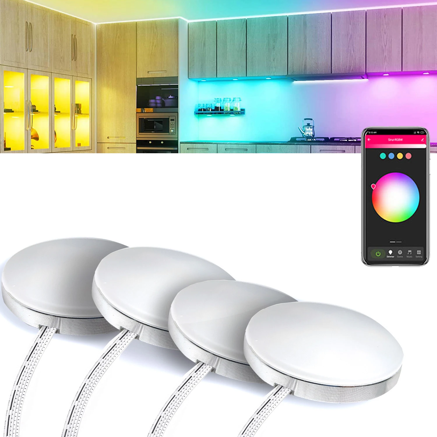 Светодиодсветильник лампа для шкафа с Wi-Fi управлением Tuya RGB или CCT - Цена: 
