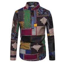 Нация Ветер Печать рубашка мужская с длинным рукавом рубашка мужская