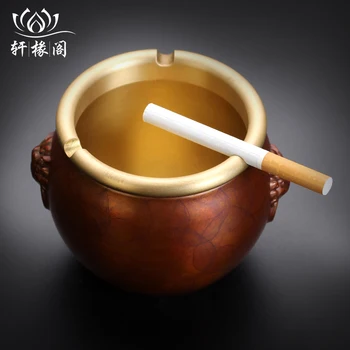 

Large pure copper ashtray ashtray home sitting room office personality new Chinese style luxury furnishing articles