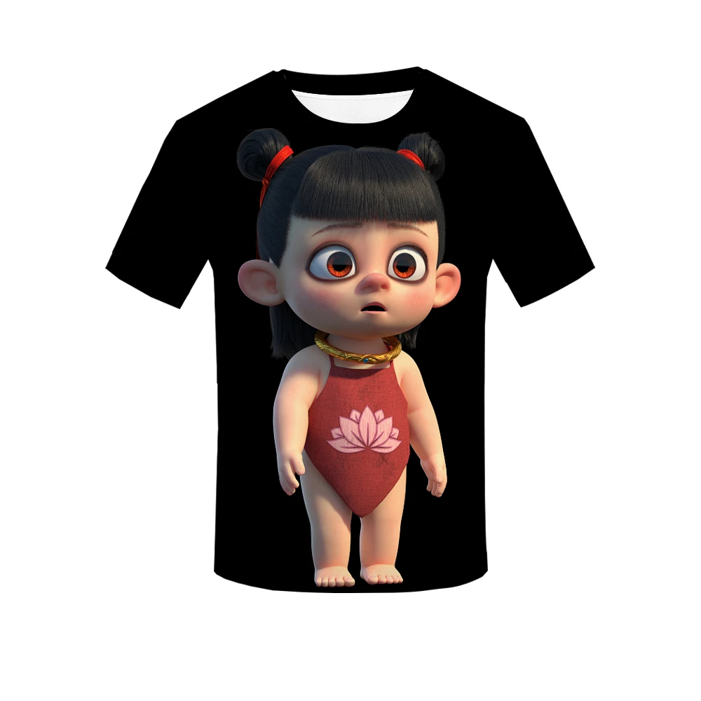 Футболка с 3D принтом из мультфильма Nezha Nalakuvara Футболка мужская/wo Мужская смешной короткий рукав Летняя футболка хип хоп модный стиль уличная - Цвет: ZLC-TN-NZ23