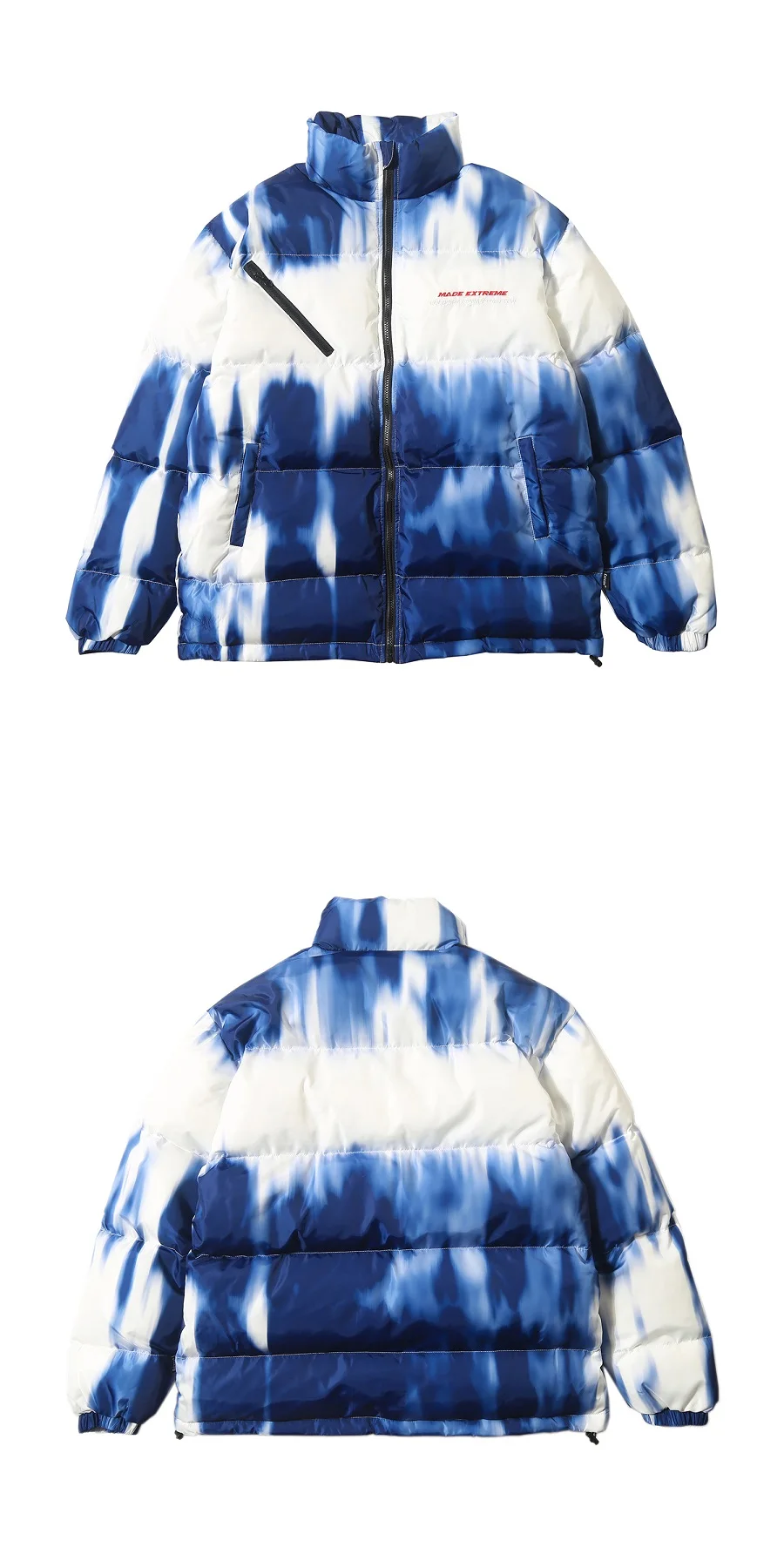 Tie Dye толстые теплые куртки для мужчин/женщин хип-хоп зимние толстые парки Harajuku блочная ветровка уличная теплая куртка пальто верхняя одежда
