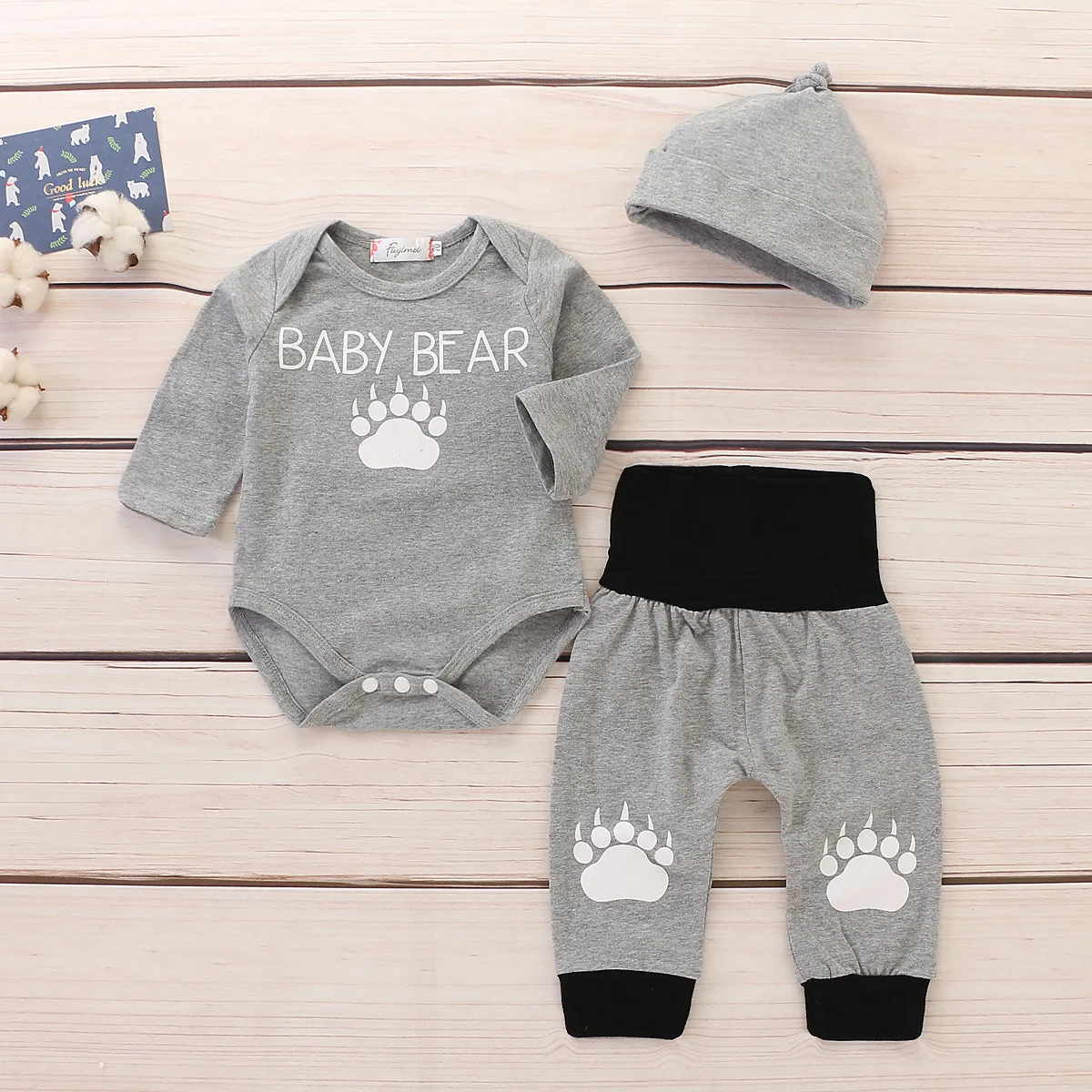 

2018 New Style Cross Border for Baby Clothes Cotton Long Sleeve Autumn Three-piece Set Factory Wholesale