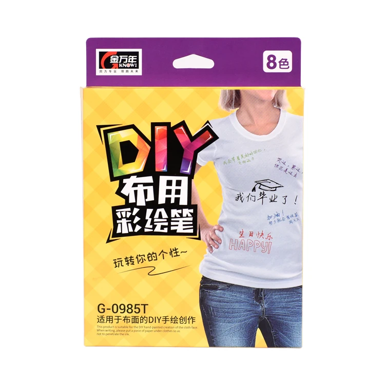 DIY 8 цветов маркер для ткани футболки текстильной ручка рисования нетоксичные