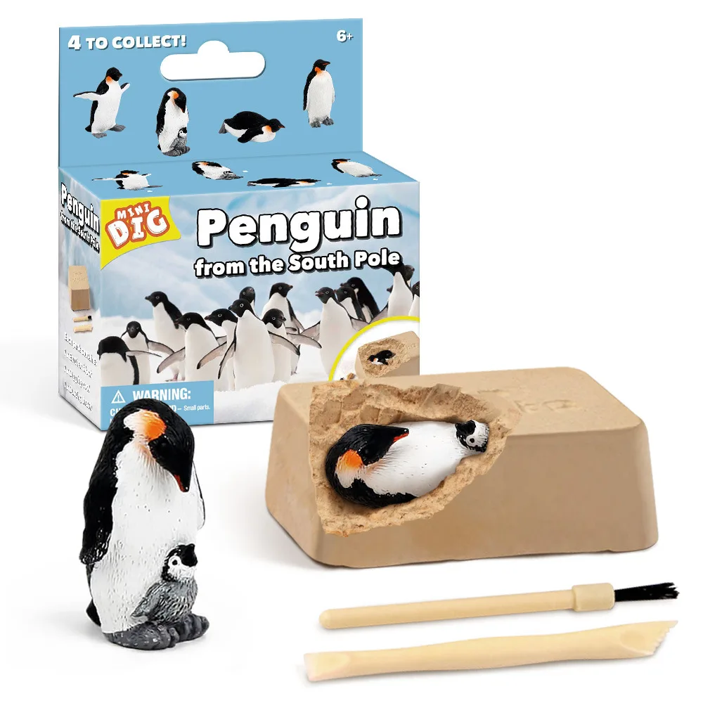 

Children's creative new DIY mining penguin pirate treasure gem puzzle exploring mining toy