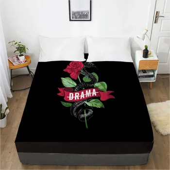 

3D Fitted Sheet Custom Twin Full Queen King Size Mattress Cover With Elastic Bed Sheet 160x200 Bedding Rose Microfiber Drop Ship