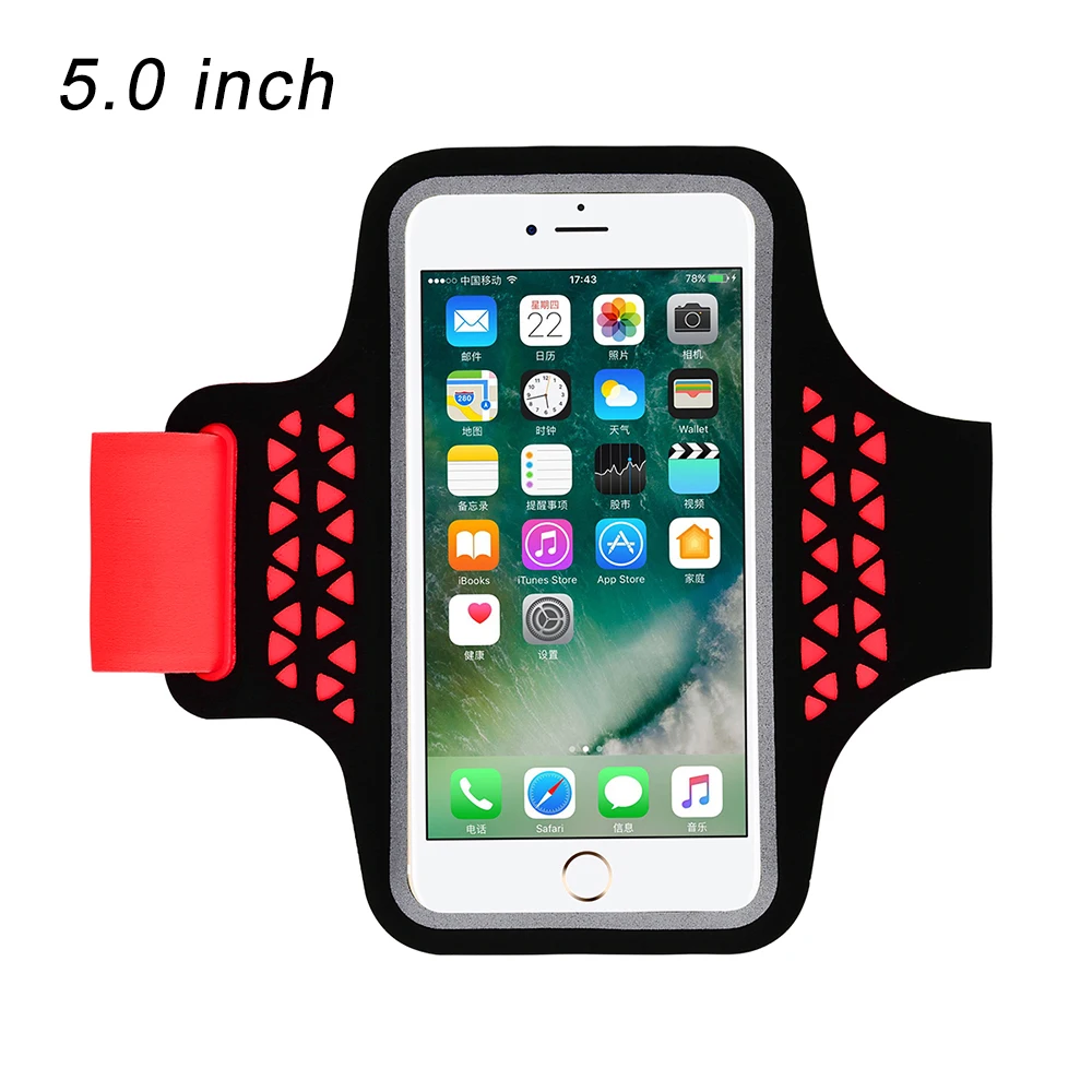 Спортивный чехол для бега на руку для iPhone 11 Pro XS Max X XR 7 8 6 6S Plus samsung Galaxy S10 S9 S8 Xiaomi чехол для телефона с сенсорным экраном - Цвет: Red M Size