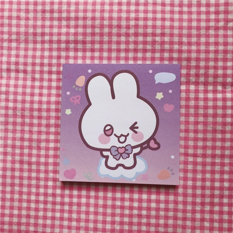 60 Sheets Kawaii Rabbit Bear Series Memo Pad Paper Sticky Notes Cute Notepad Escolar Japanese Stationery School Supply Kids Gift