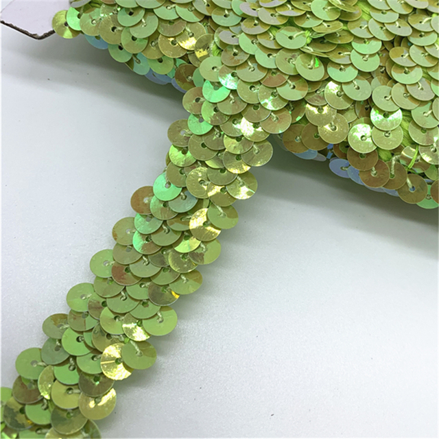20mm Sequins Elastic Band Elastic Ribbon Lace Trim Sequin Sewing Fabric For Crafts Sewing Cloth Accessory Sequin Trim