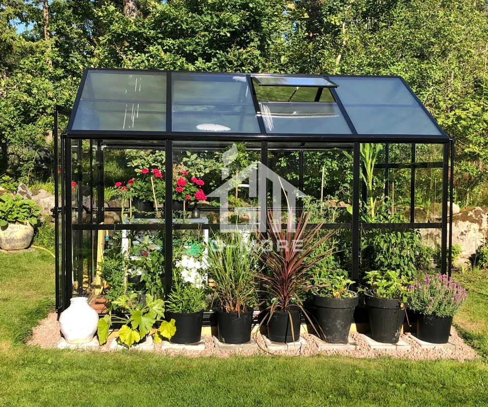 Уличный водонепроницаемый алюминиевый беседка/сад зеленый дом сад черный цвет теплицы для продажи