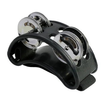 

1pc Foot Tambourine Jingle Bell Metal Jingles Ball Percussion Musical Drum Companion Plastic Aluminum Alloy Accessories