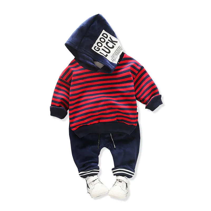 

New Autumn Winter Children Fashion Clothes Kids Boys Hoodies Girls Pants 2Pcs/sets Baby Toddler Clothing Infant Thick Tracksuit