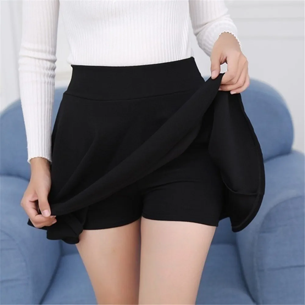 

2020 New Style Fashion Women's Clothing Plus Size Skirt Privacy-proof Female Sun Skirt Lined pleated Lady Miniskirt With Shorts