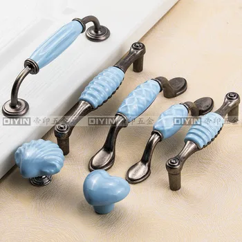 Shell Ceramic Handles and Pulls Cartoon Handle Cabinet Closet Drawer Handle and Knobs Furniture Kitchen Door Handle