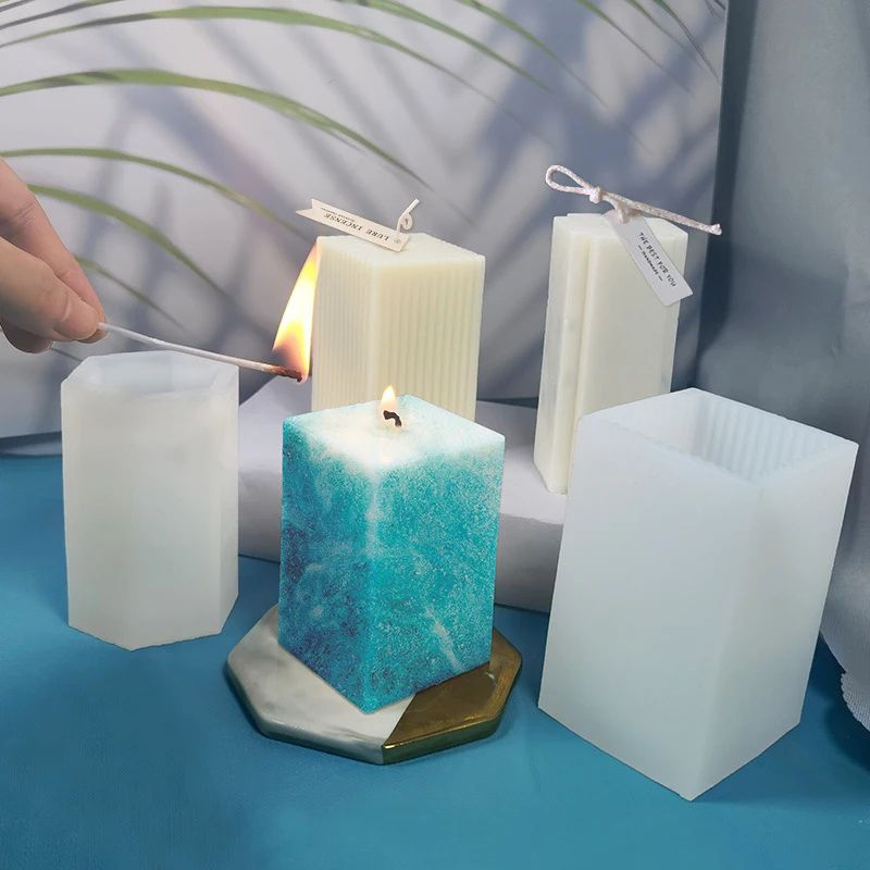 Вертикальная квадратная Ароматизированная свеча многоугольная 3D силиконовая