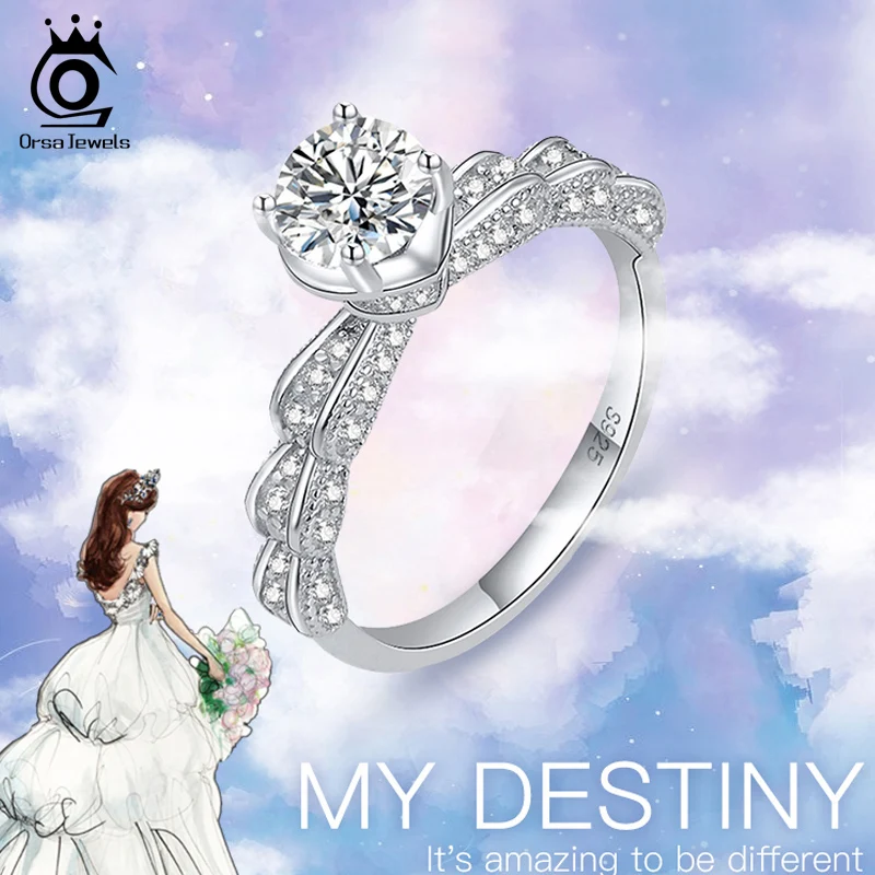 ORSA JEWELS обручальное кольцо из стерлингового серебра 925 пробы оригинальное