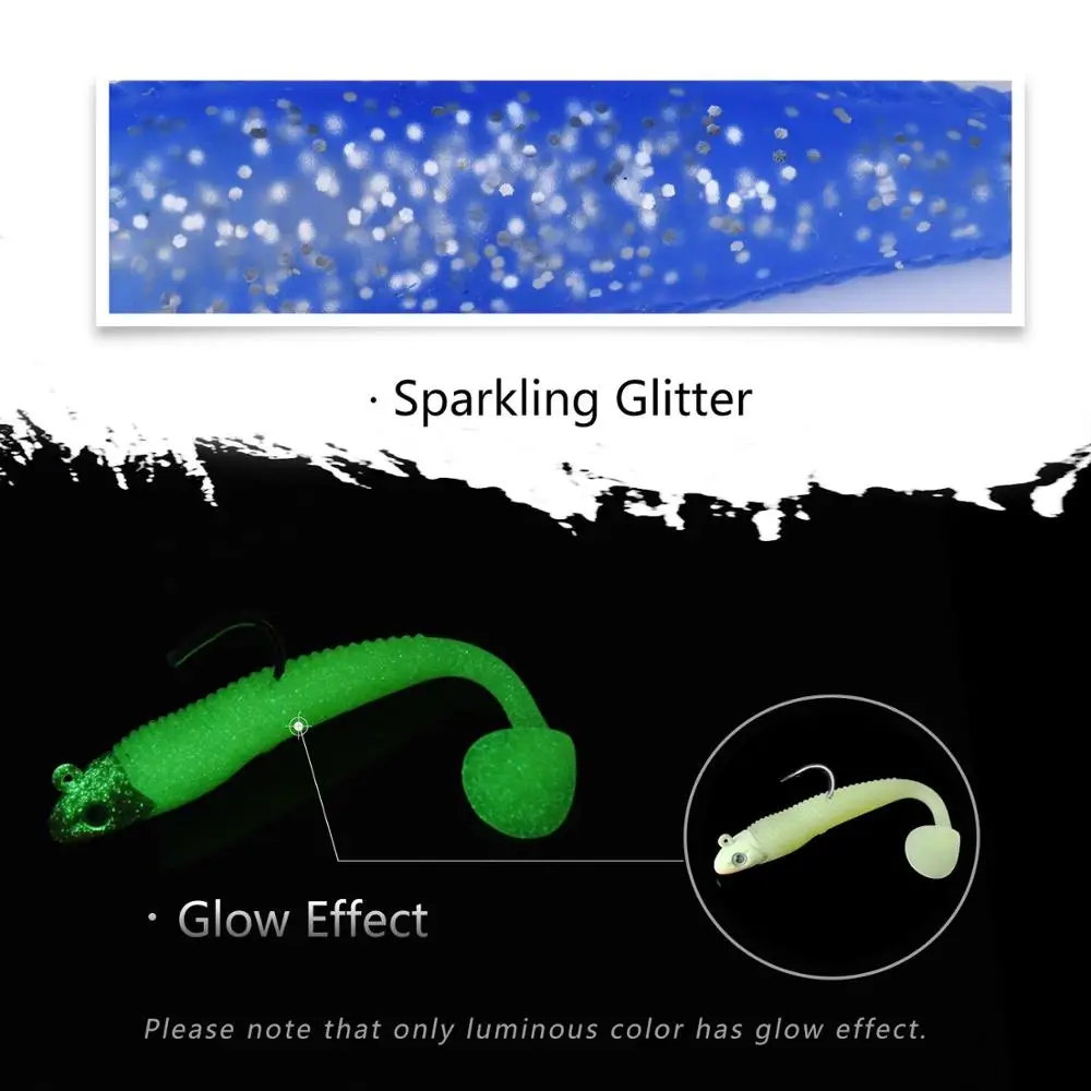 Goture 5 шт./компл. Мягкая приманка 20 г 10 8 см Jig Head быстро качели блеск световой дизайн