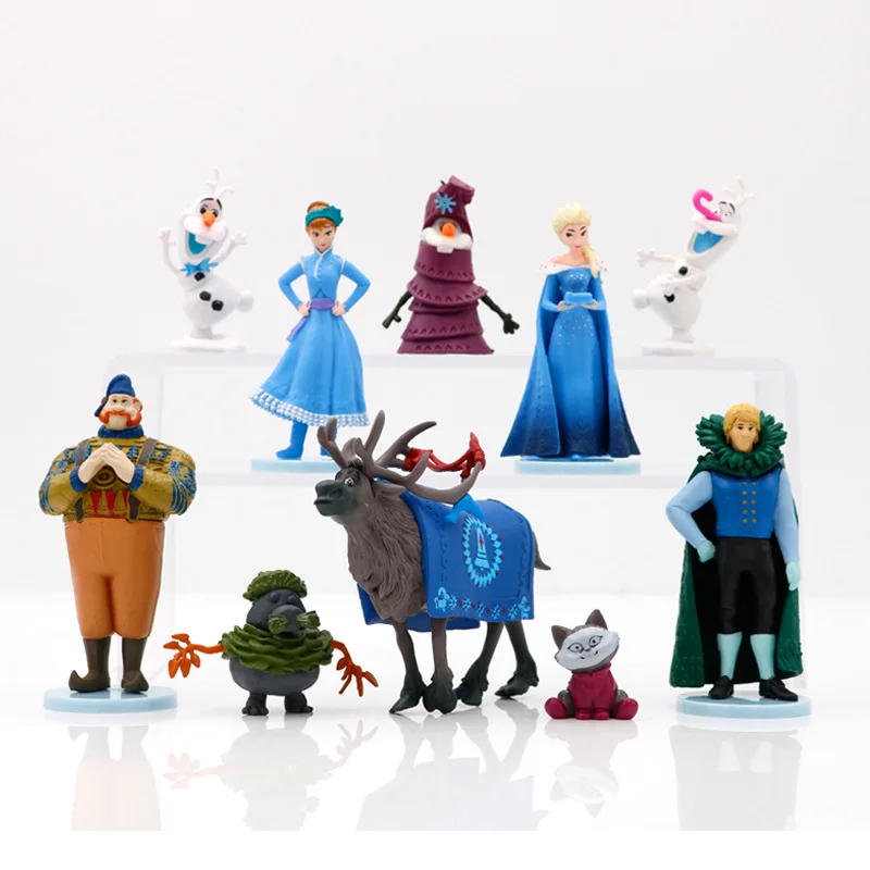 

10Pcs/set Figures Anna Elsa Action Figures Toys Snow Queen PVC Model Anime Toy Hans Collection Gift Children Kids Toys