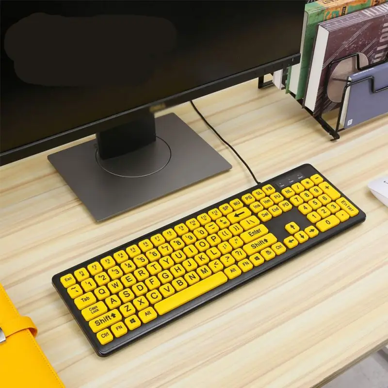 104-Keys компьютерная клавиатура 1,35 м кабель Эргономичный дизайн Проводная клавиатура USB интерфейс Plug And Play чистые клавиши