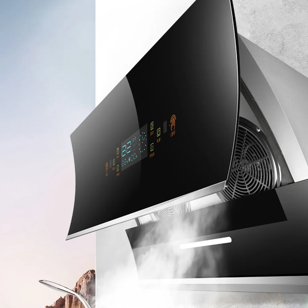 900mm Side suction range hood small household range hood automatic cleaning 22 m³ Big Suction Household Extractor Hood 3