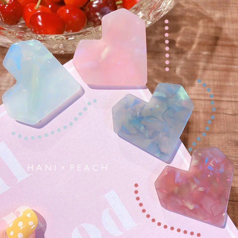 10463 South Korea Creative New Style Macaroon Color Marble Shimmering Powder Duckbill Clip Children Baby Bang Clip Barrettes