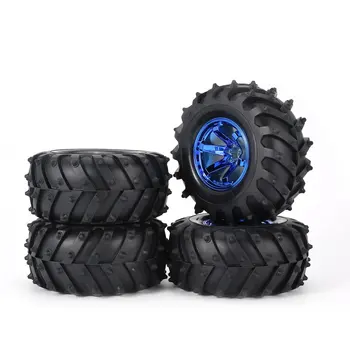 

AUSTAR 4pcs AX-3002 125mm Rim Rubber Tyre Tire Wheel Plastic Hub for 1/10 RC Big Feet Model HSP HPI Beadlock Spare Parts fz