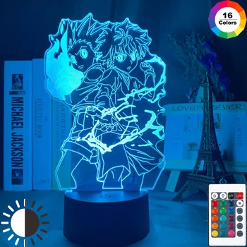 

3d Lamp Anime HUNTER x HUNTER Gon and Killua Figure Nightlight for Child Bedroom Decor Light Fans Gift Kids Led Night Light