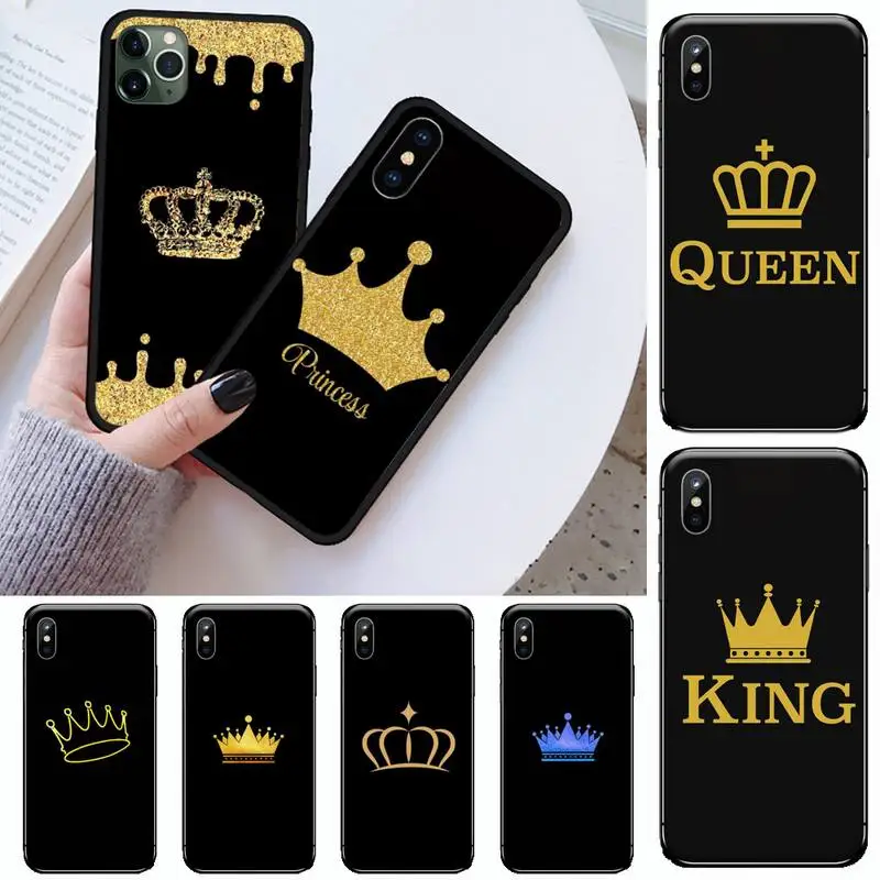 Матовый с проектом король королева чехол для телефона iPhone 11 12 pro XS MAX 8 7 6 6S Plus X 5S SE