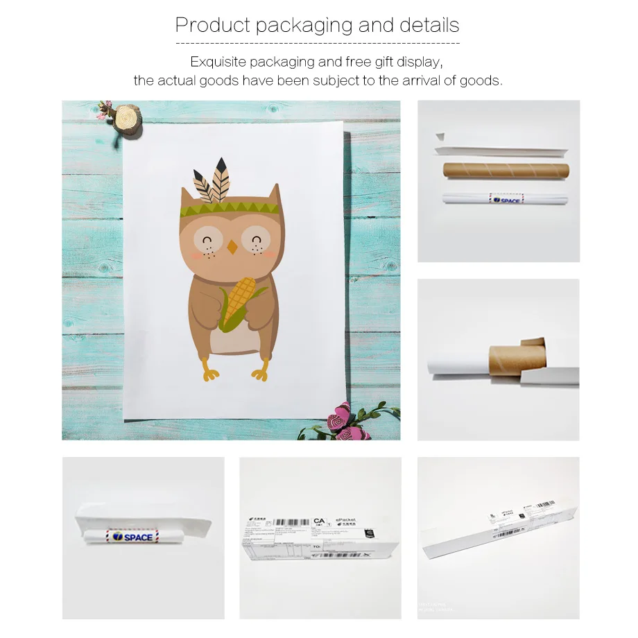 Fox Rabbit Owl Bear Deer Nursery Wall Art Canvas Painting Nordic Posters And Prints Baby Wall Pictures Girl Boy Kids Room Decor