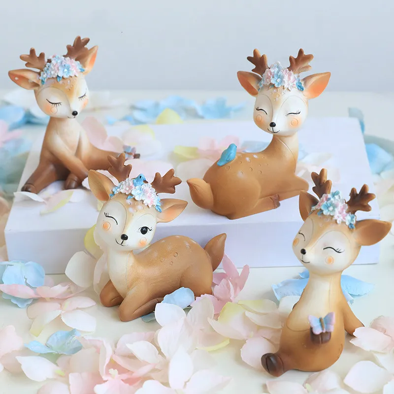 

Resin Crafts Sika Deer Decoration Small Ornaments, Home Decoration Accessories, Cute Animal Office Tv Cabinet Decorations, 0.2Kg