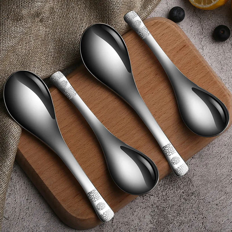 

304 Stainless Steel Soup Spoon Deepen Thicken Large Capacity Small Spoon Creative Cinnerware
