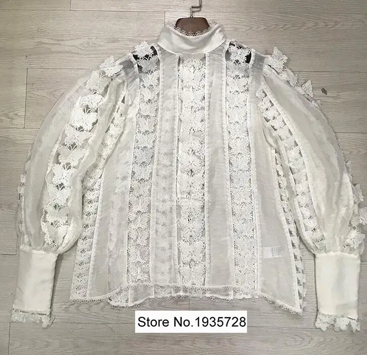 Only White Top Белая/розовая блузка из льна и хлопка на пуговицах с воротником-стойкой и пышными рукавами Топ с выемкой, длинная льняная юбка-топ, юбка комплект из 2 предметов - Цвет: Only White Top