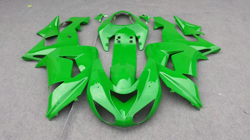 Набор обтекателей мотоцикла для KAWASAKI Ninja ZX10R 2006 2007 06 07 все зеленые ABS пластиковые