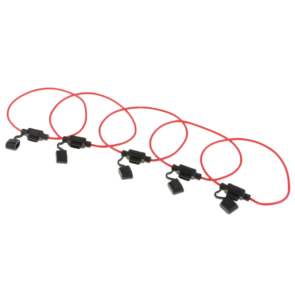 5PCS Inline Blade Mini Fuse Holder W/ 16AWG Cable For Car Boat Truck Auto