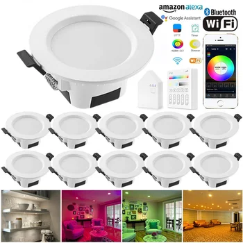 

16 Colors WiFi Smart Light Led Downlight RGB LED Ceiling Round Downlight Bluetooth APP Control Smart Light Bedroom Led Downlight