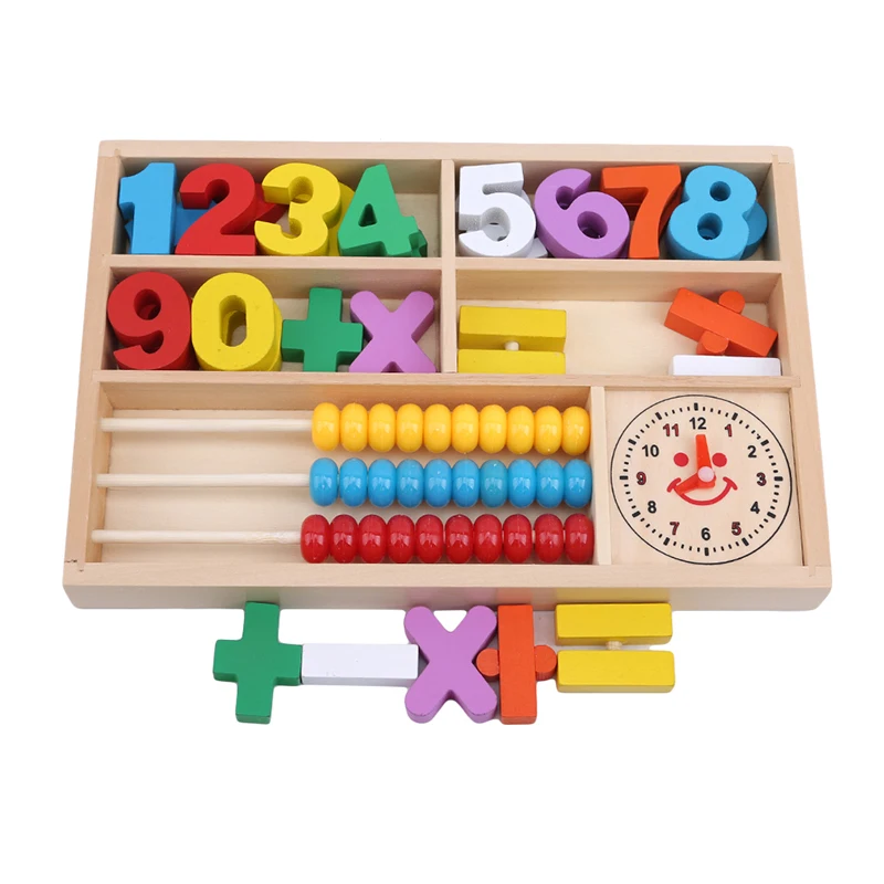 1 Набор деревянный Абак игра номер подарок на день рождения красочные деревянные игрушки раннего цифрового обучения коробка Математика математические часы