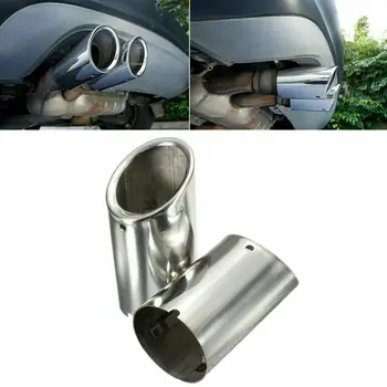 

Pair Car Exhaust Muffler Stainless Steel Tail Pipe Tip Chrome For BMW E90 E92 325i 328i 3 Series 2006 2007 2008 2009 2010 Silver