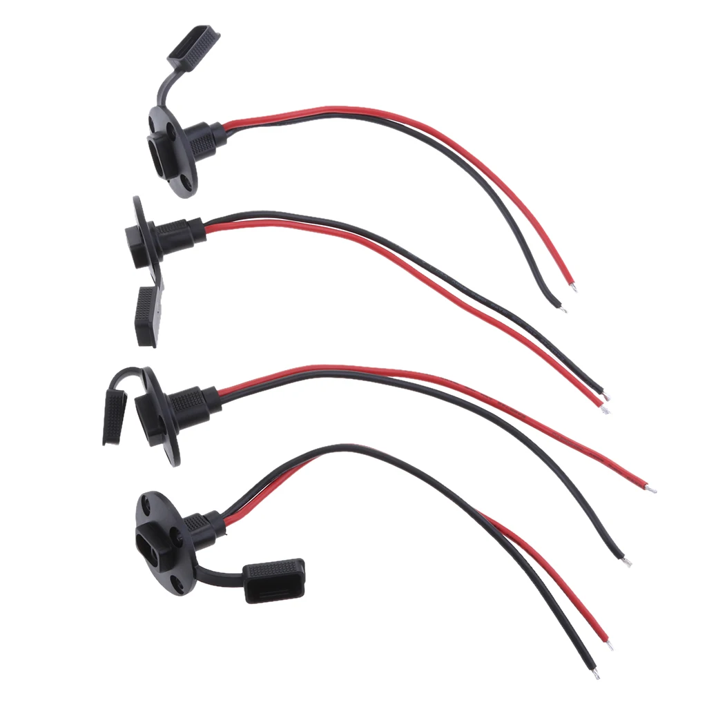 Set of 4 16AWG SAE Extension Cable Connector Quick Disconnect Wire Harness