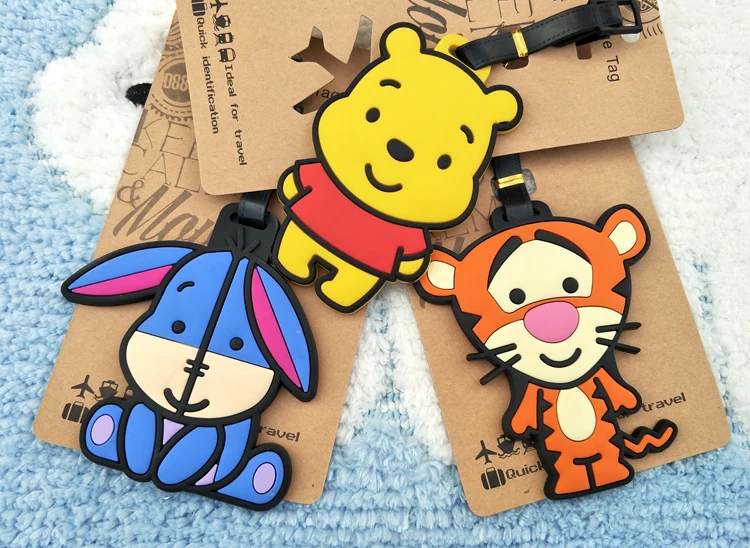 1 шт. Tigger Eeyore аниме туристический бренд багажная бирка на чемодан ID адрес портативные бирки багажные этикетки подарки Новинка