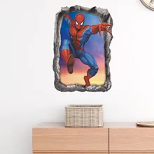 Съемная стена 3D человек-паук креативная гостиная спальня в детском саду Детские Наклейки для декора комнаты наклейки на стену