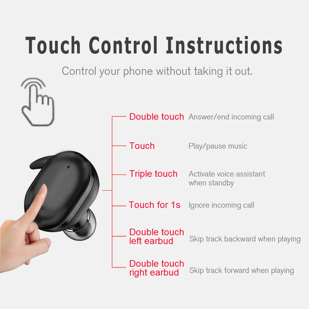 Y30 Wireless Bluetooth Headset TWS Bluetooth HeadPhone 5 0 Stereo Sports Waterproof Earbuds Touch Control for iPhone 11 X Huawei