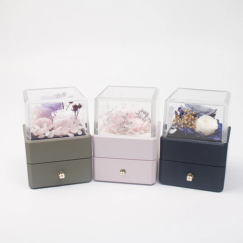 Details about   Wedding Rose Ring Lift-off Box Holder Necklace Jewelry Display Gift Storage Box 