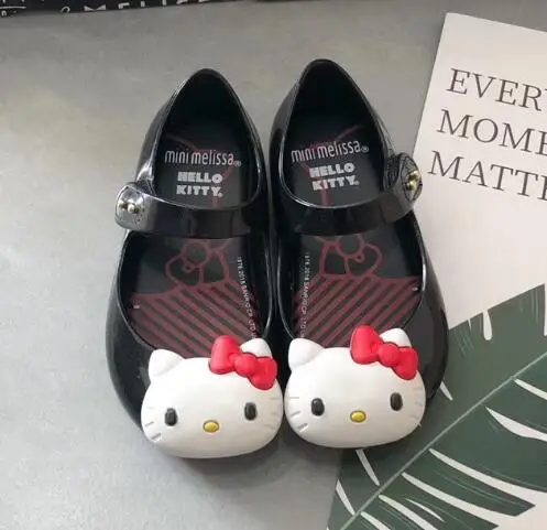 Mini Melissa Campana Hollow Girl Sandals New Girl Jelly Sandals Kids Sandals Children Melissa Shoes Non-slip Toddler Shoes - Цвет: black