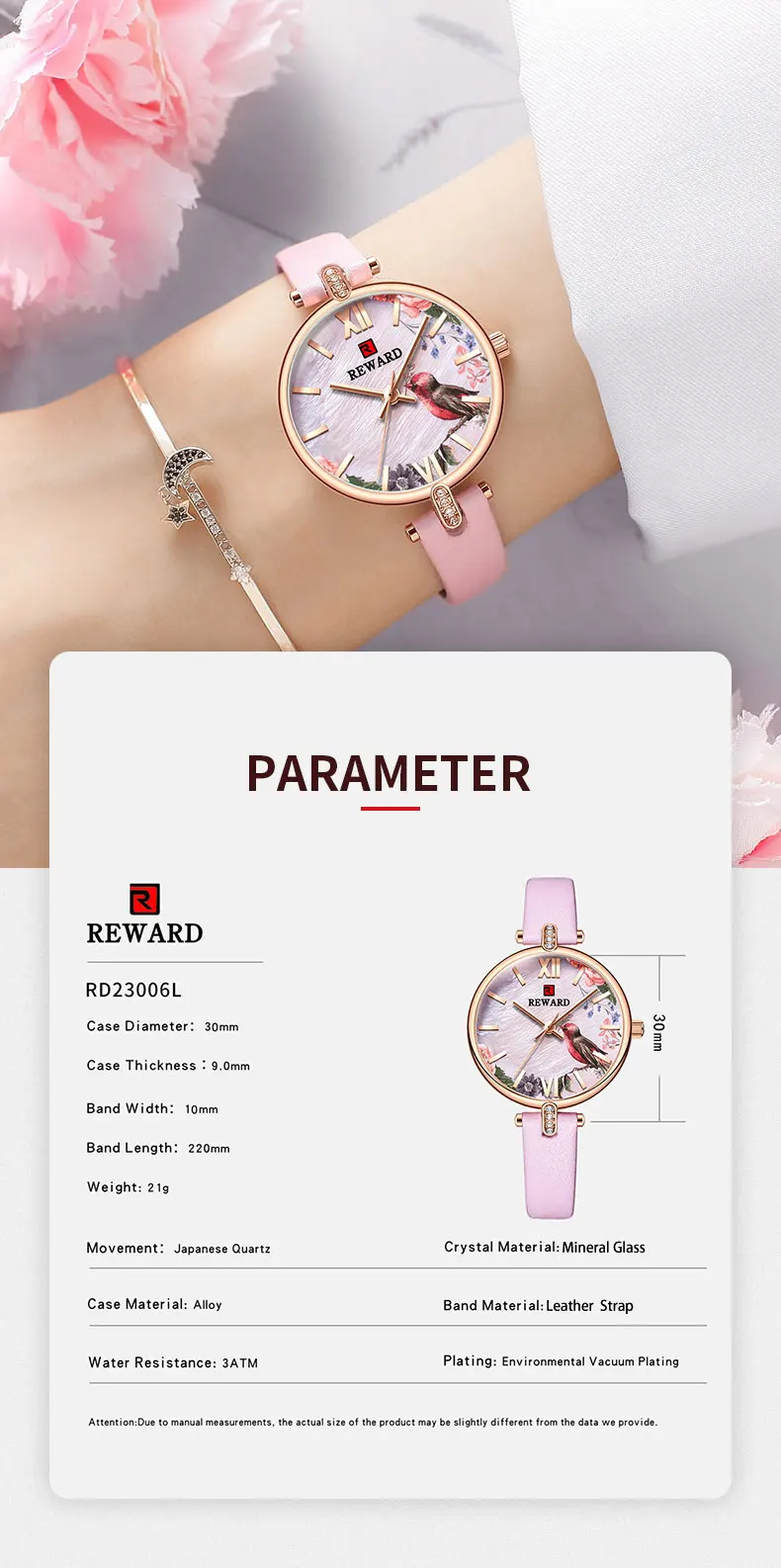 New Reward Casual Vintage Women Wristwatches Japanese Quartz Watch Cheap Ultra Thin Timepiece Leather Wrist Watches for Females