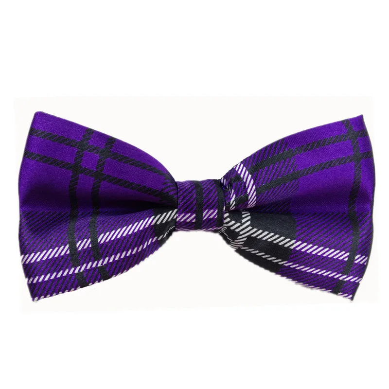 Purple Black White T 1 шт., удобный Регулируемый мужской свадебный уникальный эластичный разноцветный галстук-бабочка, смокинг, вечерние галстуки-бабочки YJB0002 - Цвет: Purple Black White T