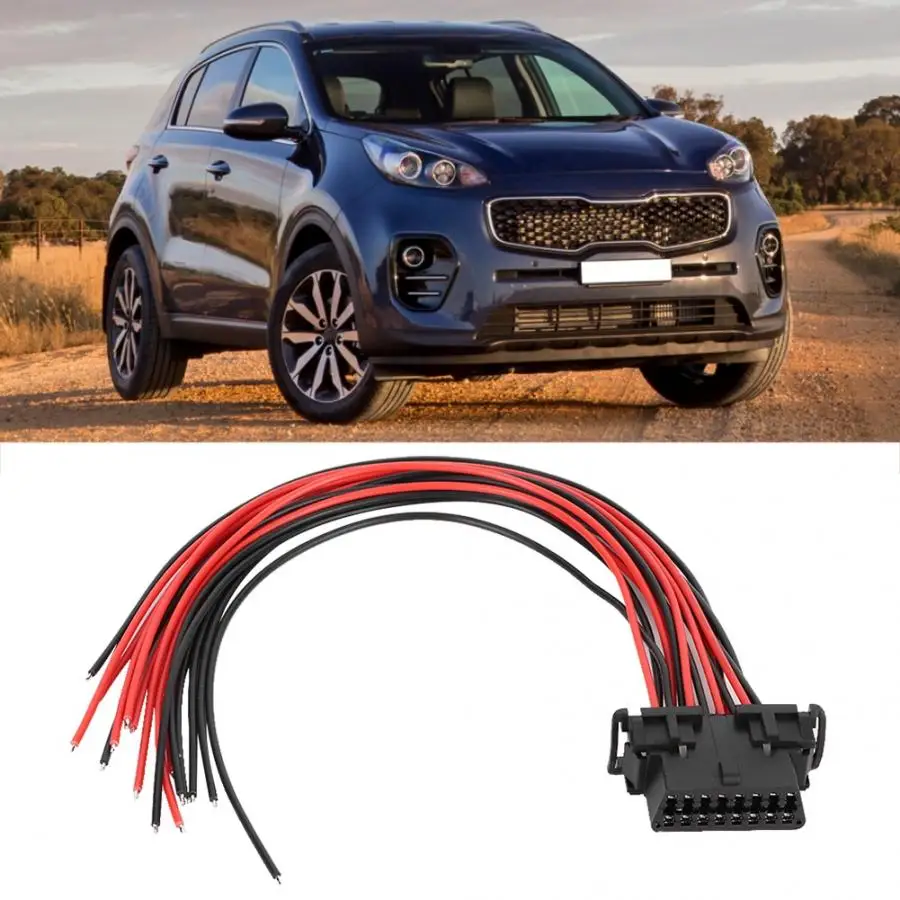 OBD2 16Pin Мужской Разъем удлинитель адаптер открытие женский кабель подходит для автомобилей Kia автомобильные аксессуары