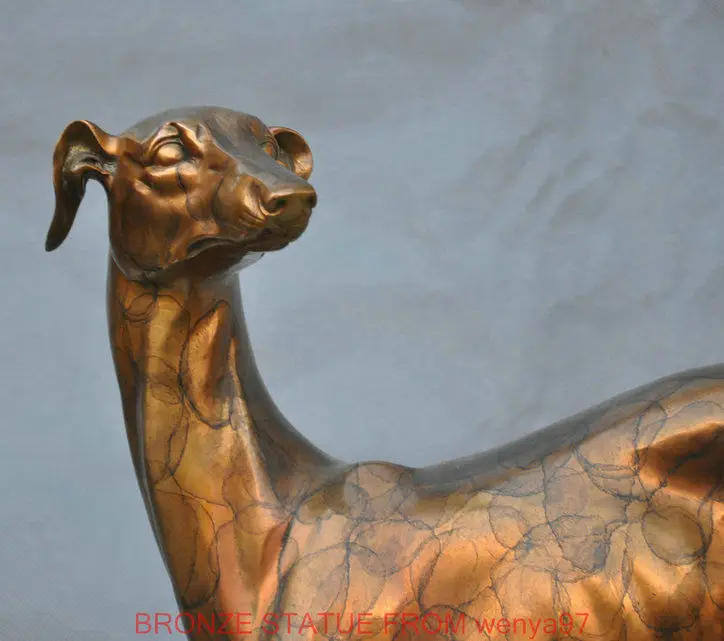 SD красивое художественное украшение Whippet Dog Hunter Hound бронзовая статуя