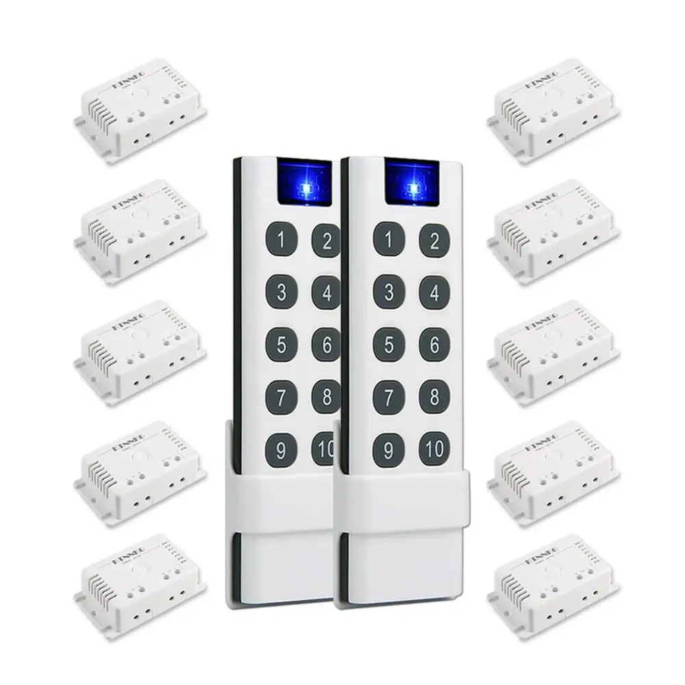 10 Ways ON/OFF AC110V 220V Wireless Remote Control Switch Digital Remote Controller Switch For Intelligent lighting Lamp Light